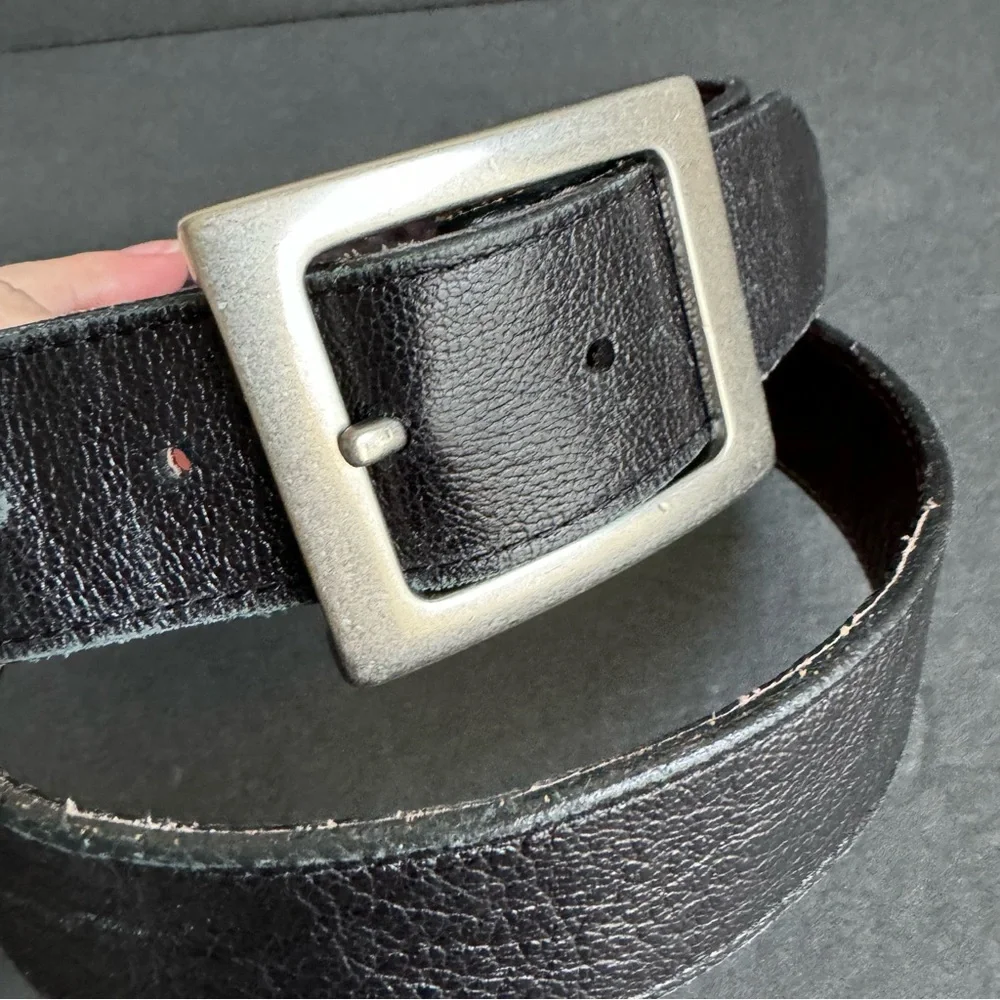 Red Wing Reversible Belt Black‎ Brown Leather Unisex Dress Belt Silver Buckle 36